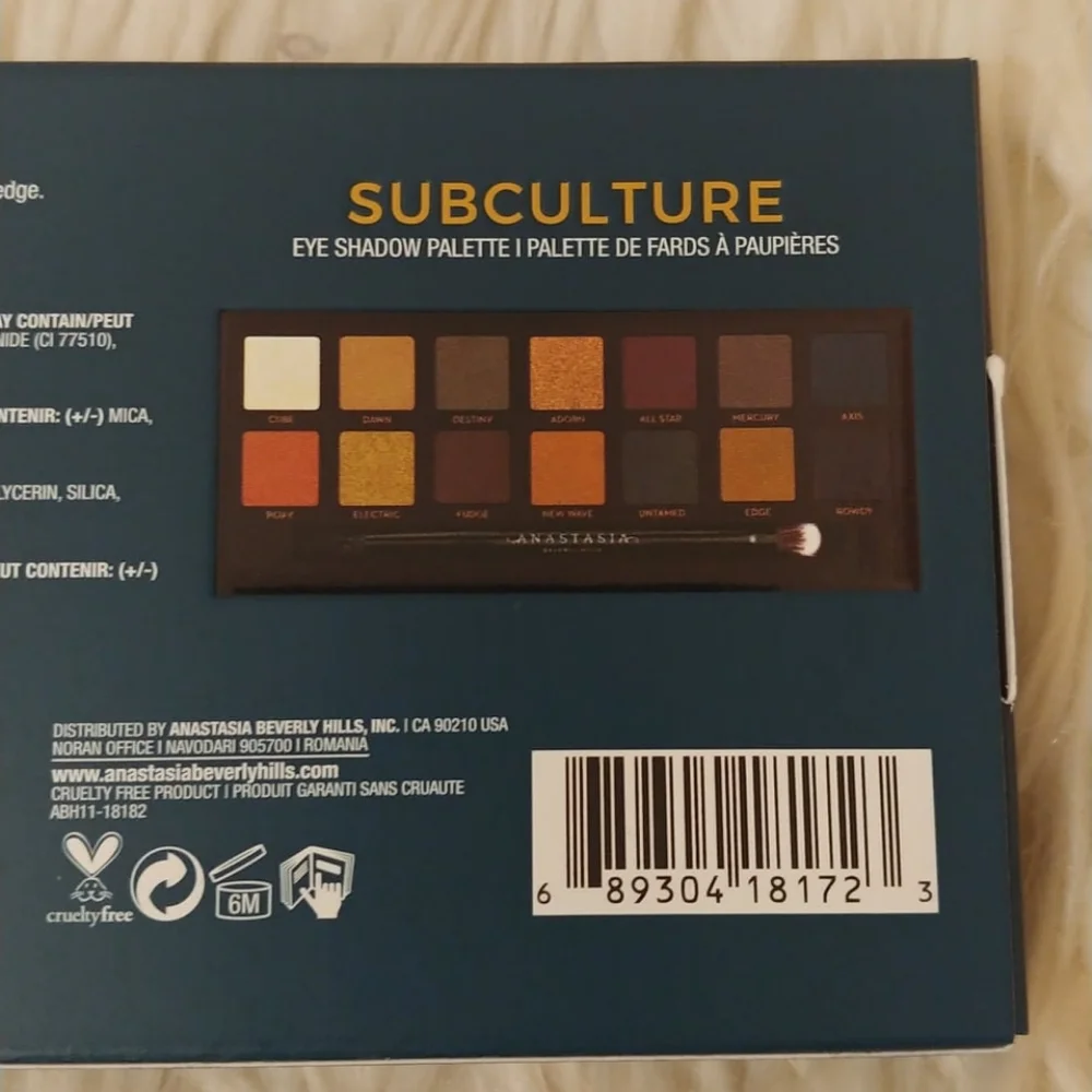 💖FIRM! NWT ANASTASIA BEVERLY HILLS SUBCULTURE EYESHADOW PALATTE (DISCONTINUED)